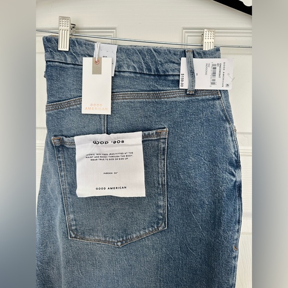 ✨NWT Good American Good 90s Jeans Indigo 542 Fitted Waist Perfect Blue Jeans 20W - Picture 7 of 17